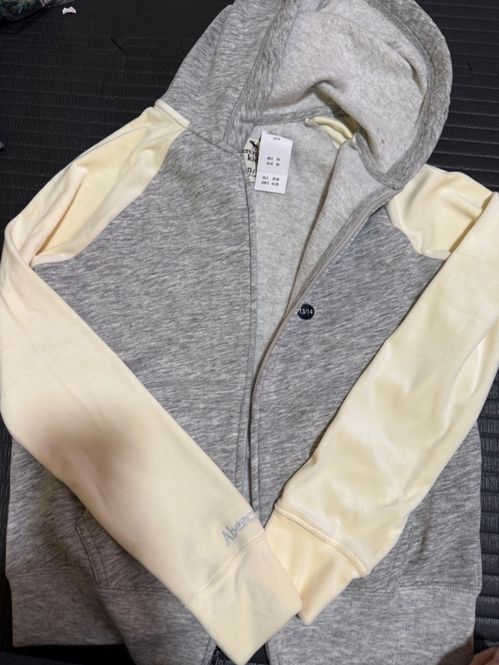 abercrombie kids Light Gray and Cream Hoodie